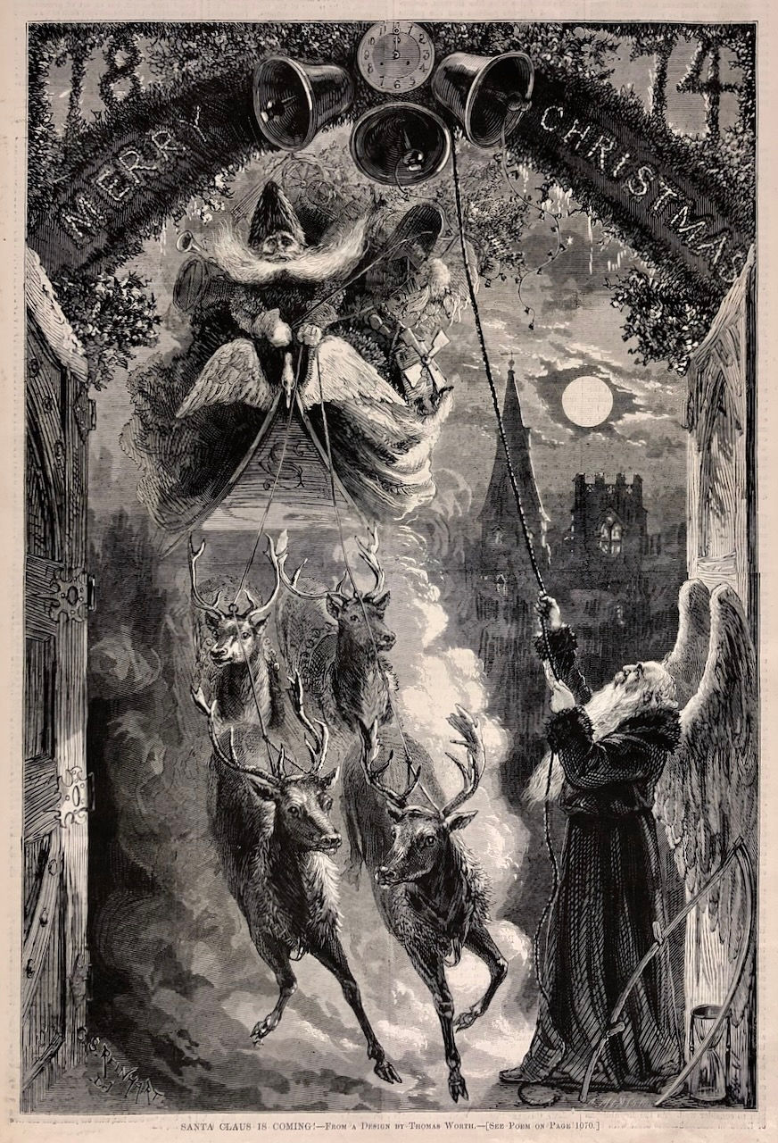 Santa Claus is Coming, C S Reinhart 12/26/1874 Harpers original
