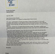 Shalev, Grade 6, Bakersfield Public School, 2025: Project Give Back report for Second Kicks