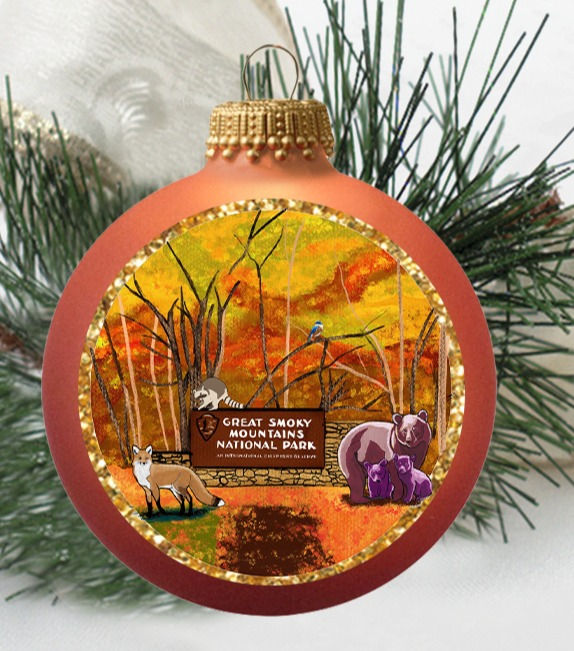 Thumbnail: WS Smoky Mountains in the Fall Glass Ornaments