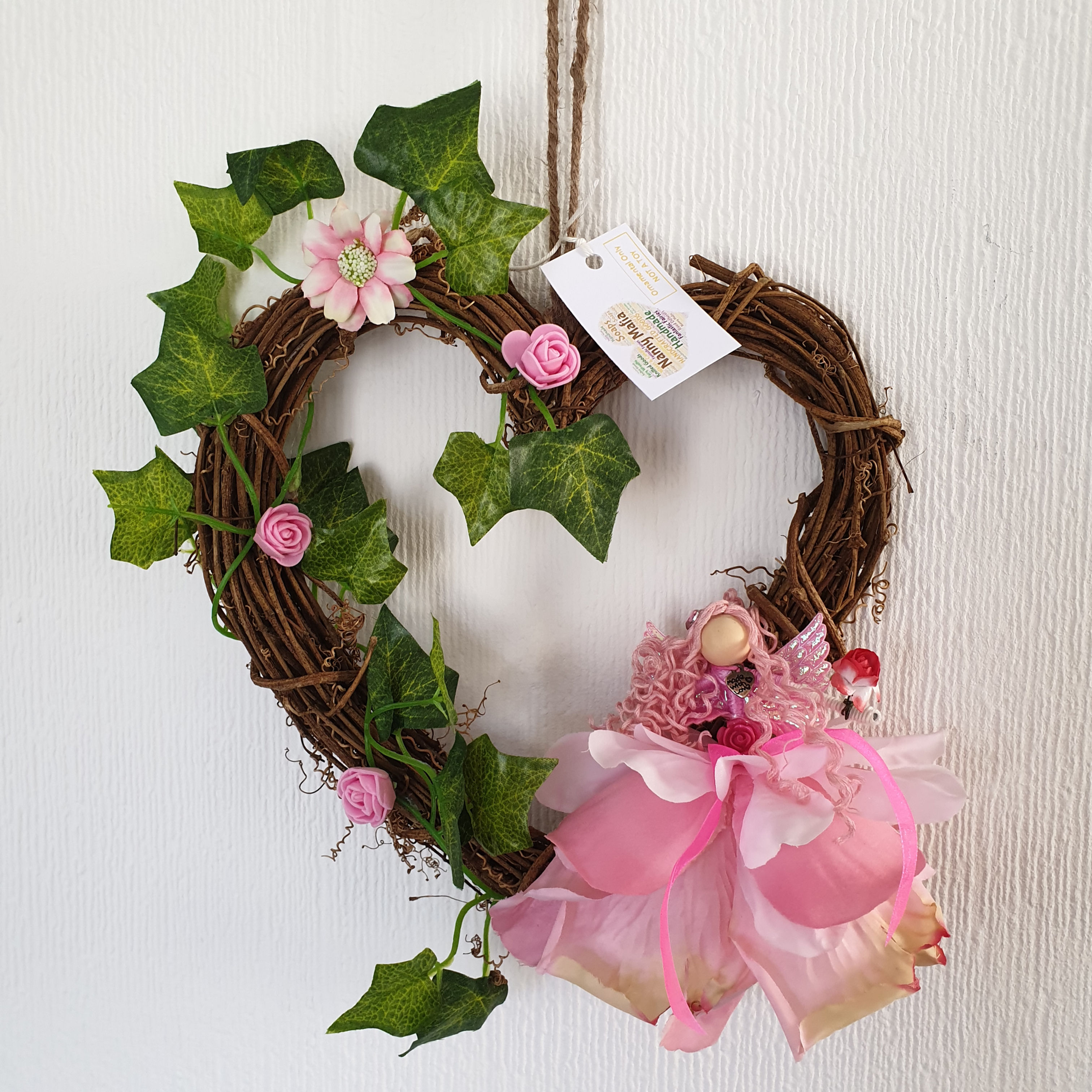 Pink Flower Fairy Wreath