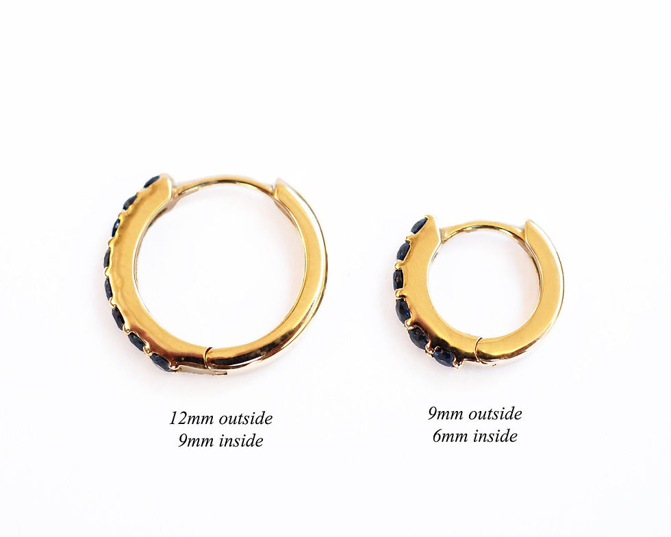 Thumbnail: Teal Sapphire Hoop Earrings