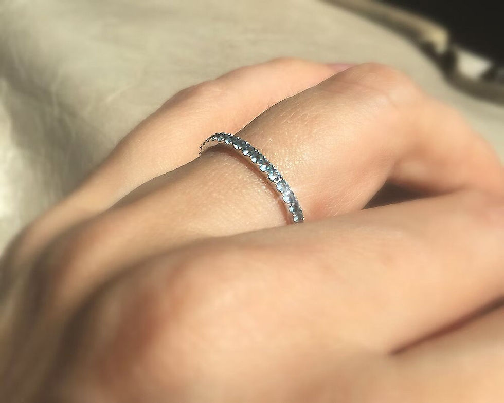Thumbnail: Aquamarine Eternity Ring 1.6mm