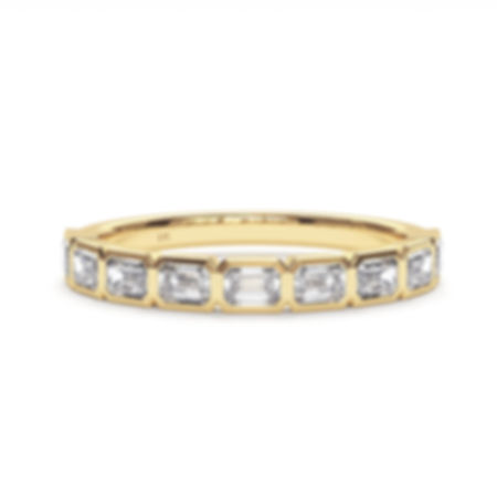 Bezel Set Emerald Cut Natural Diamond Band