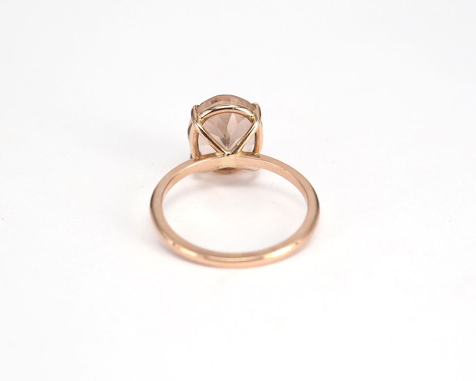 Thumbnail: Large Oval Morganite Ring 3ctw