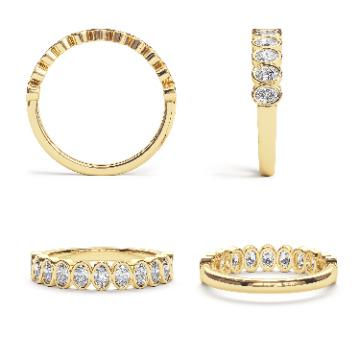 Thumbnail: Natural Diamond Oval Cut 4mm Band