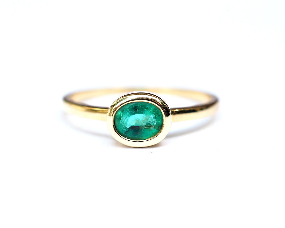 Thumbnail: Bezel Set Zambian Emerald Ring