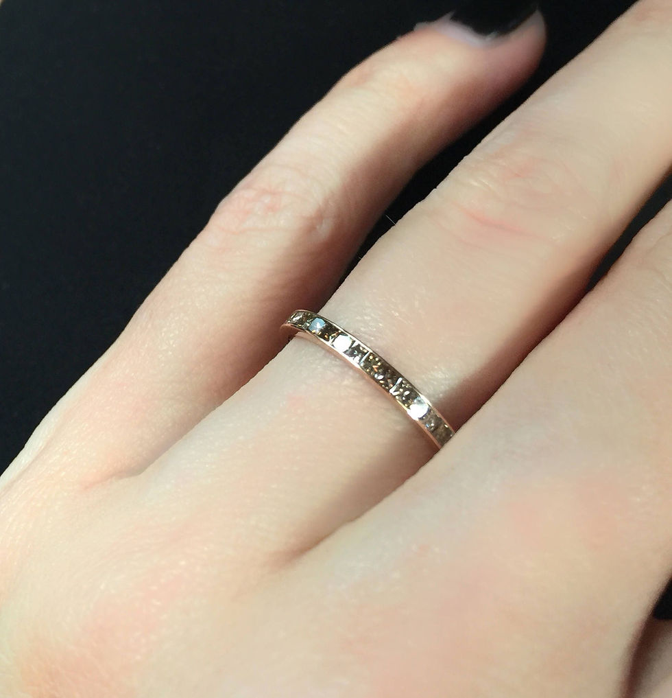 Thumbnail: Chocolate Brown Diamond Princess Cut Eternity Ring