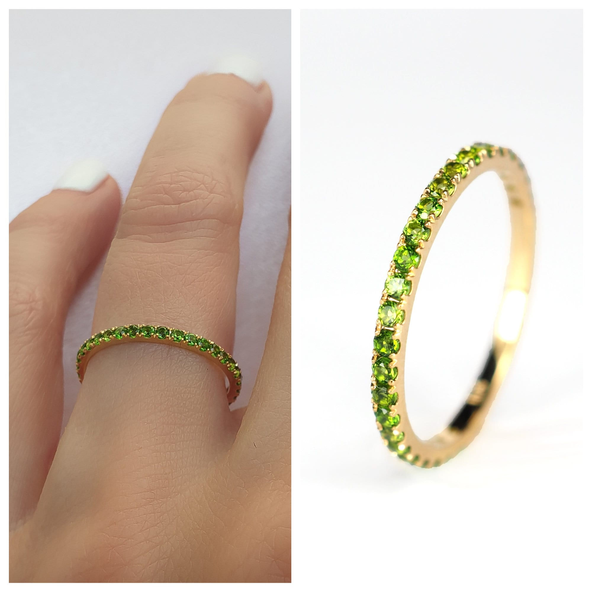 Chrome Diopside Eternity Ring