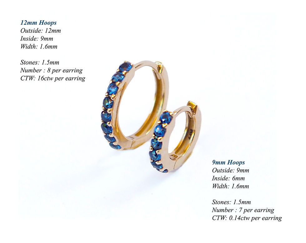 Thumbnail: Blue Ombre Sapphire Hoop Earrings 12mm
