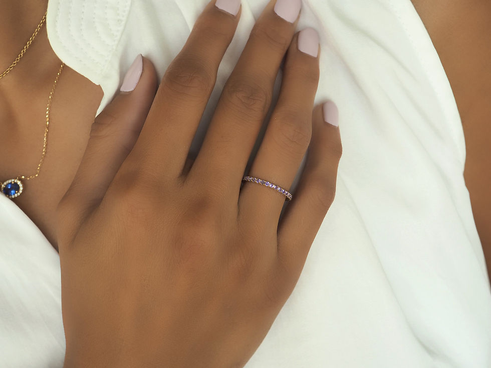 Thumbnail: Purple Sapphire Eternity Ring 1.6mm