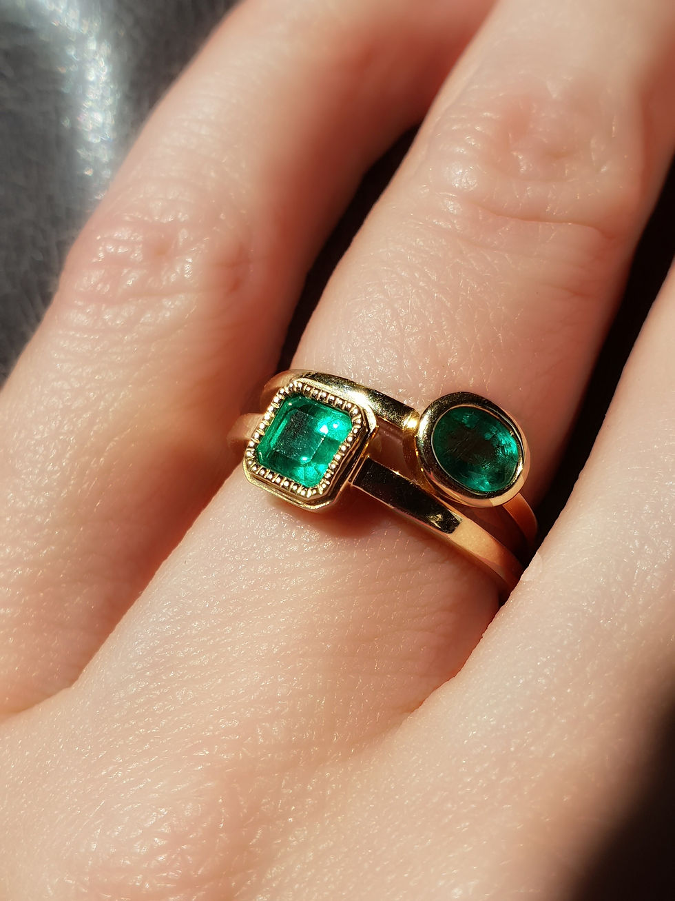 Thumbnail: Bezel Set Zambian Emerald Ring