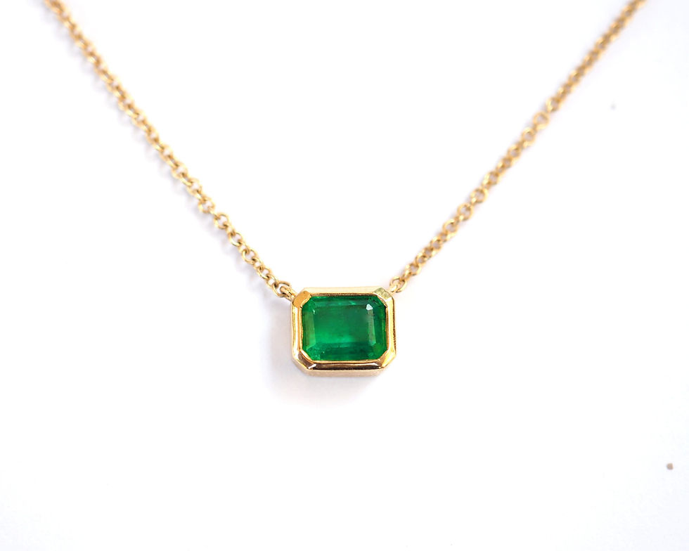 Thumbnail: Octagonal Zambian Emerald Necklace