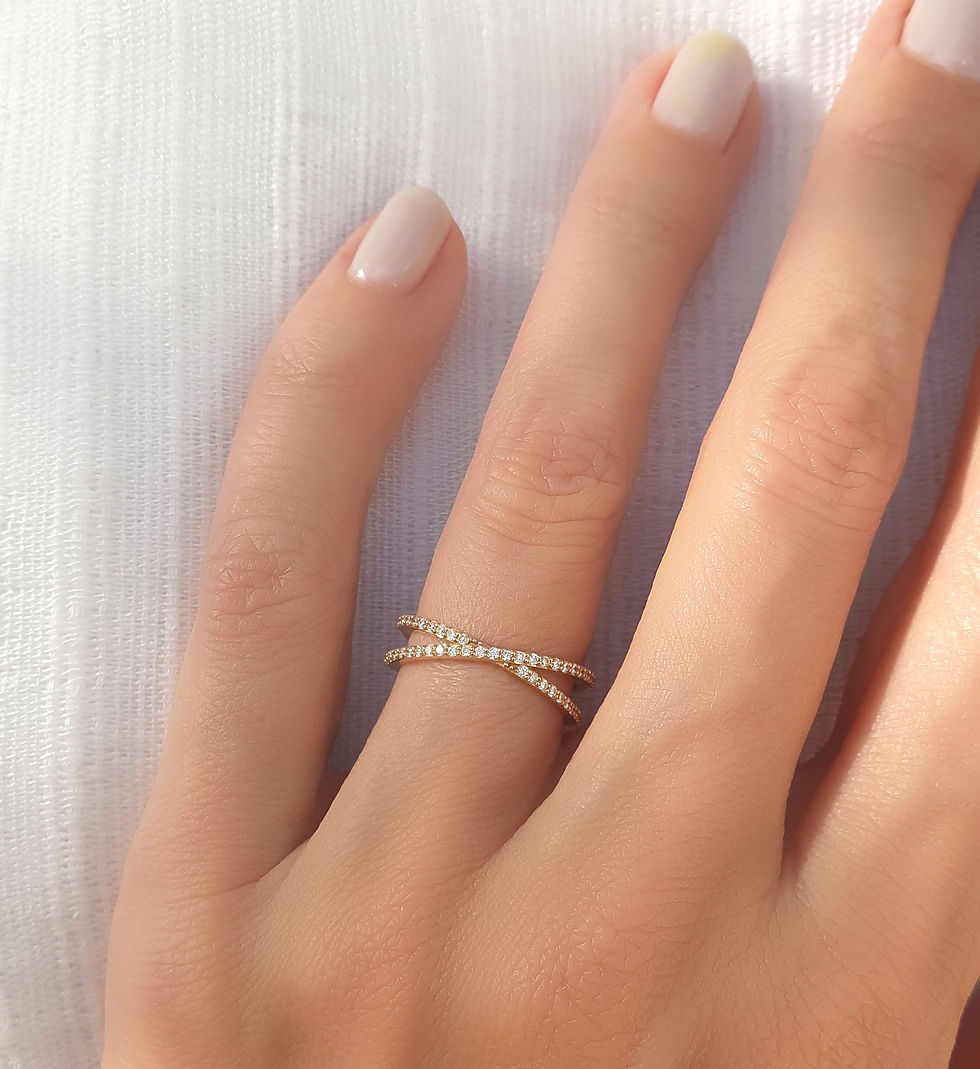 Thumbnail: Diamond Crossover Eternity Ring