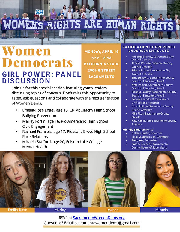 Double Feature! Endorsements and a Girl Power Panel.