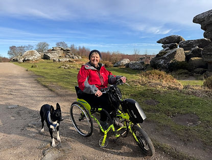 Debbie and Tip on a country Lane