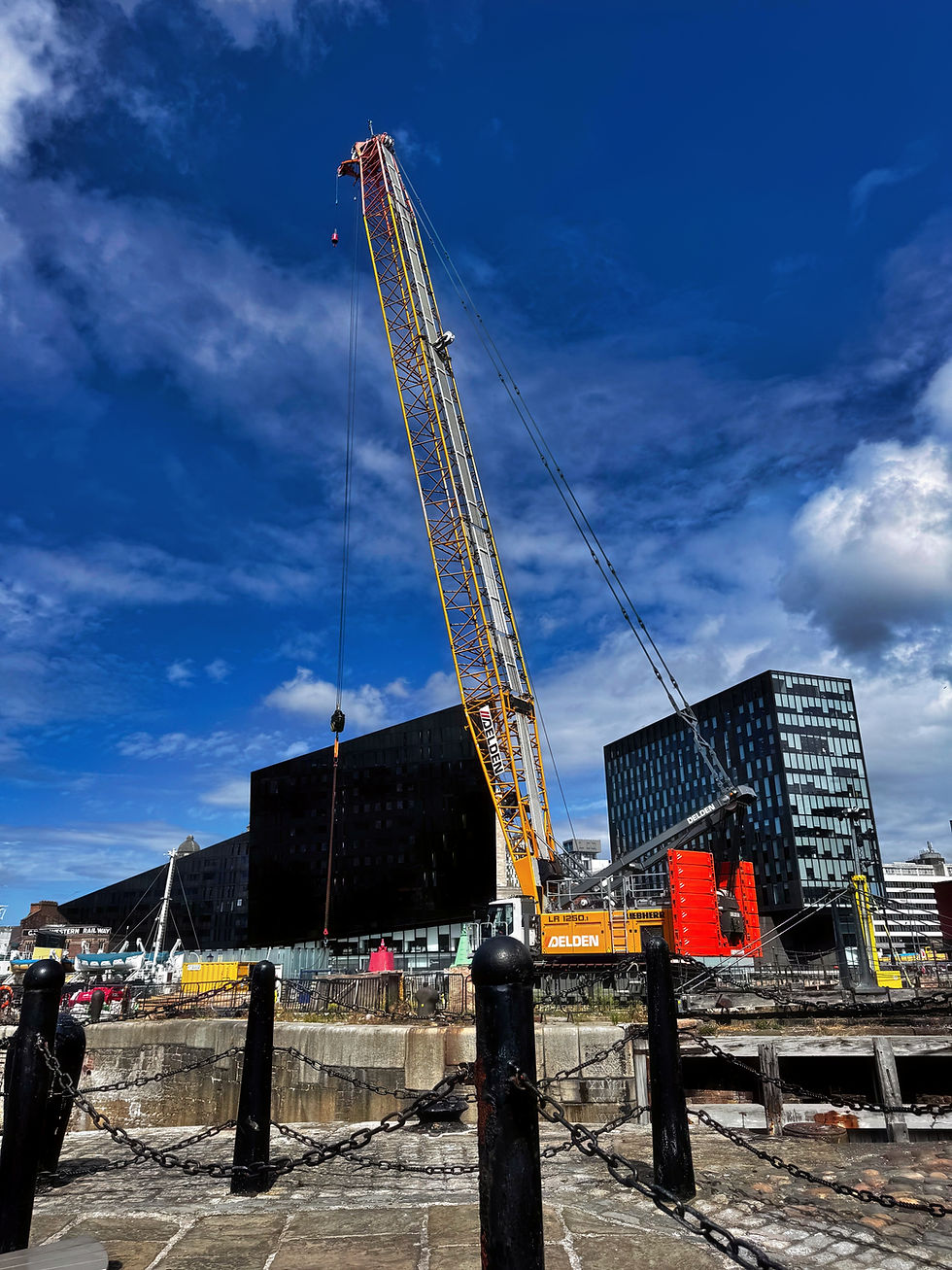 a crane on the dockside