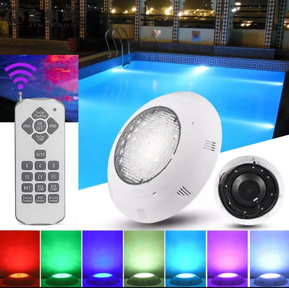 Miniatura: Reflector subacuatico concreto/fibra/liner 18w RGB, con control remoto
