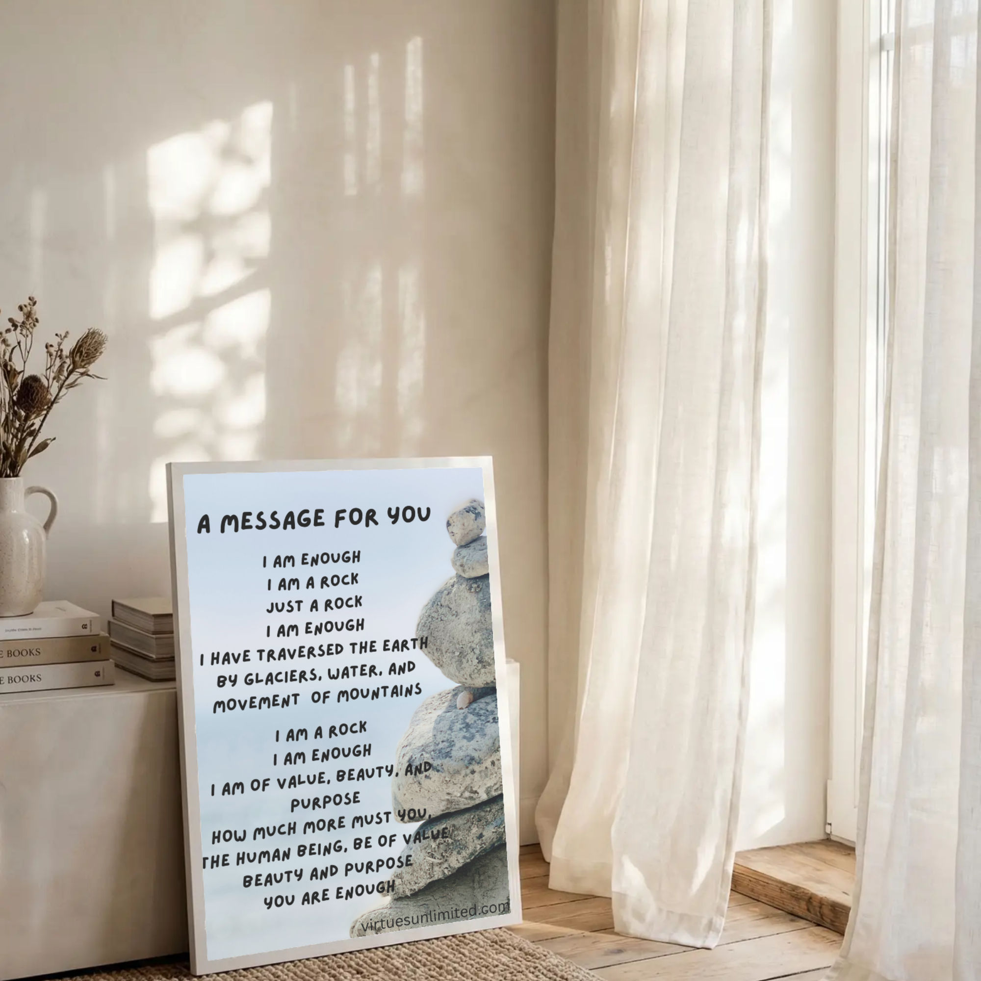 A Message for You-- Inspirational Rock Poem Print | Digital Download