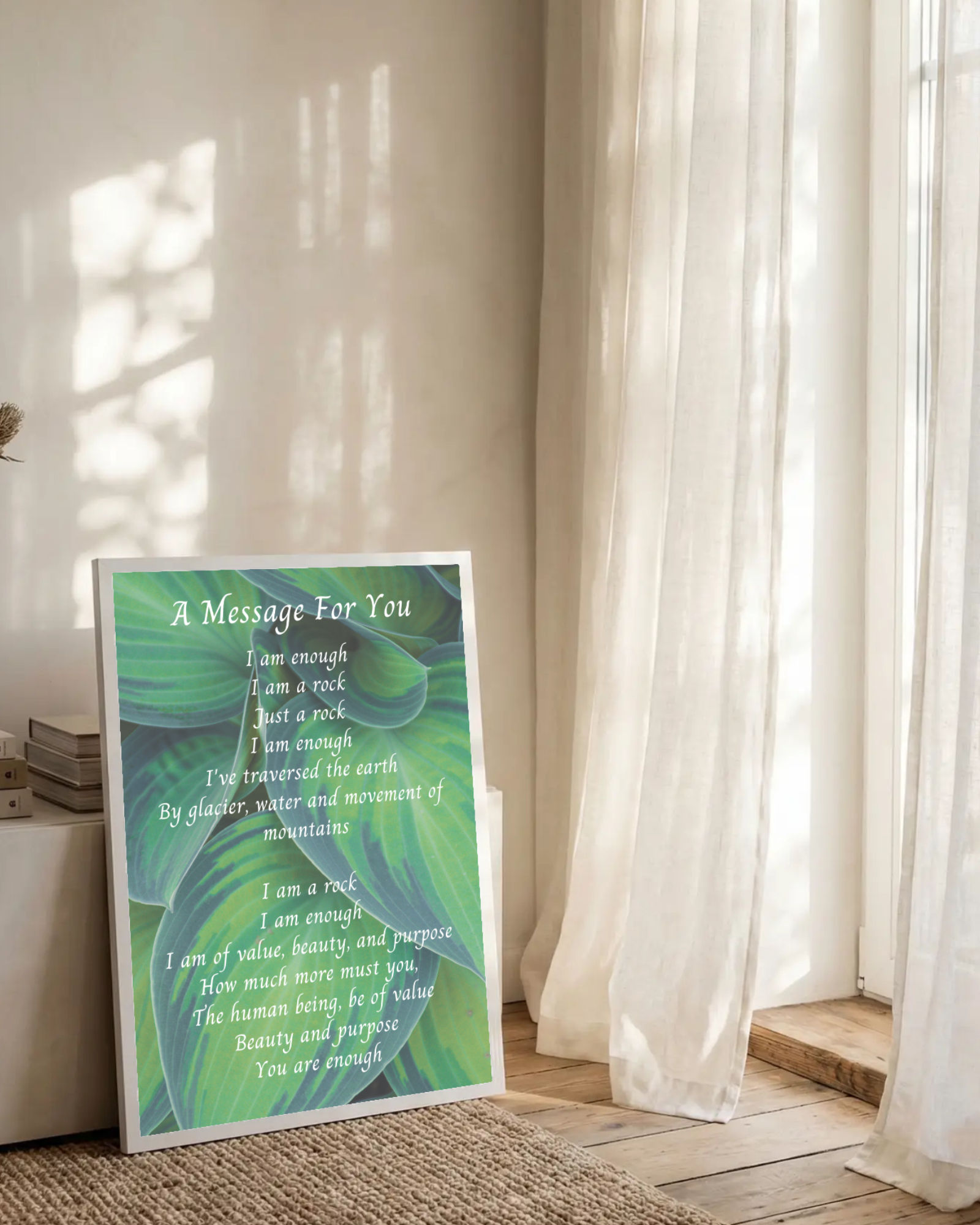 A Message for You , Hosta, Inspirational Poetry Print |Digital Print