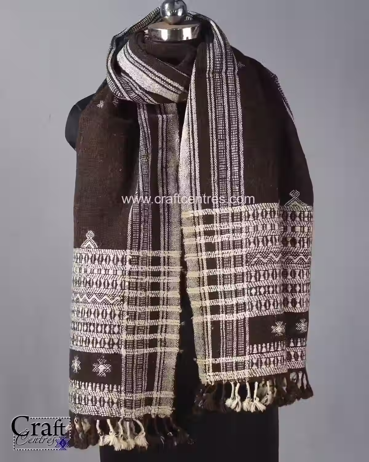 Handloom Desi Wool Bhujodi Stole | Mini Dhabda