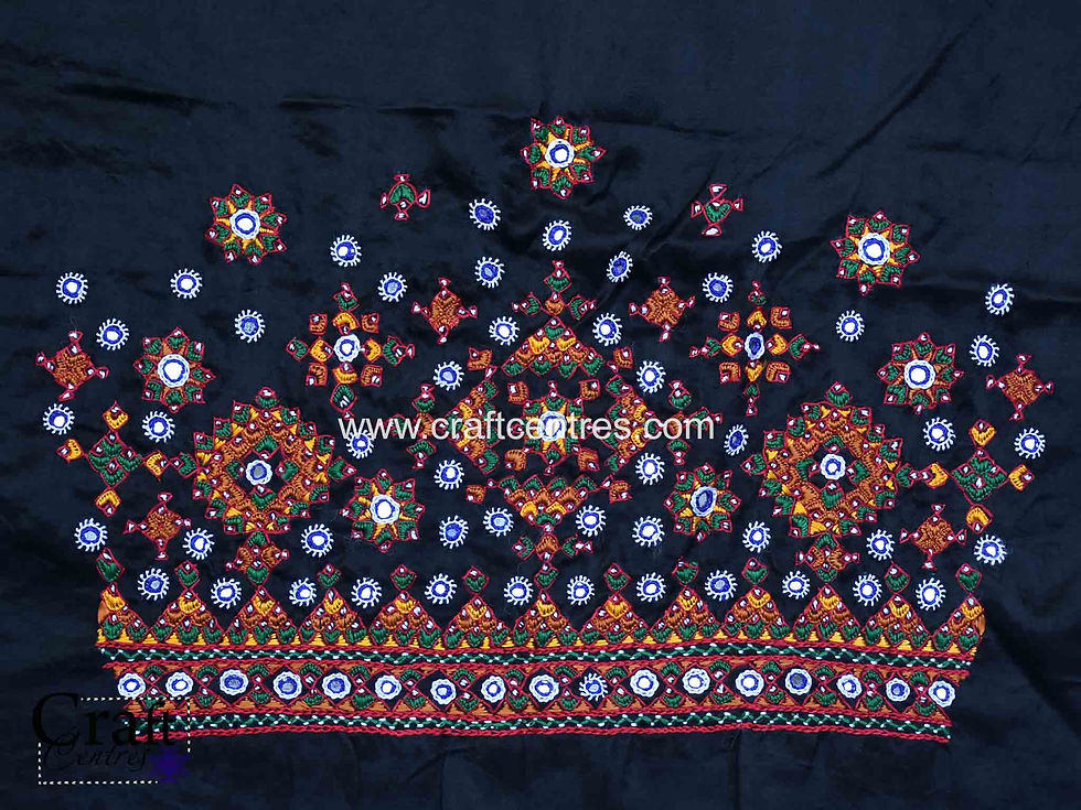 Thumbnail: kutchi blouse material with mirror work