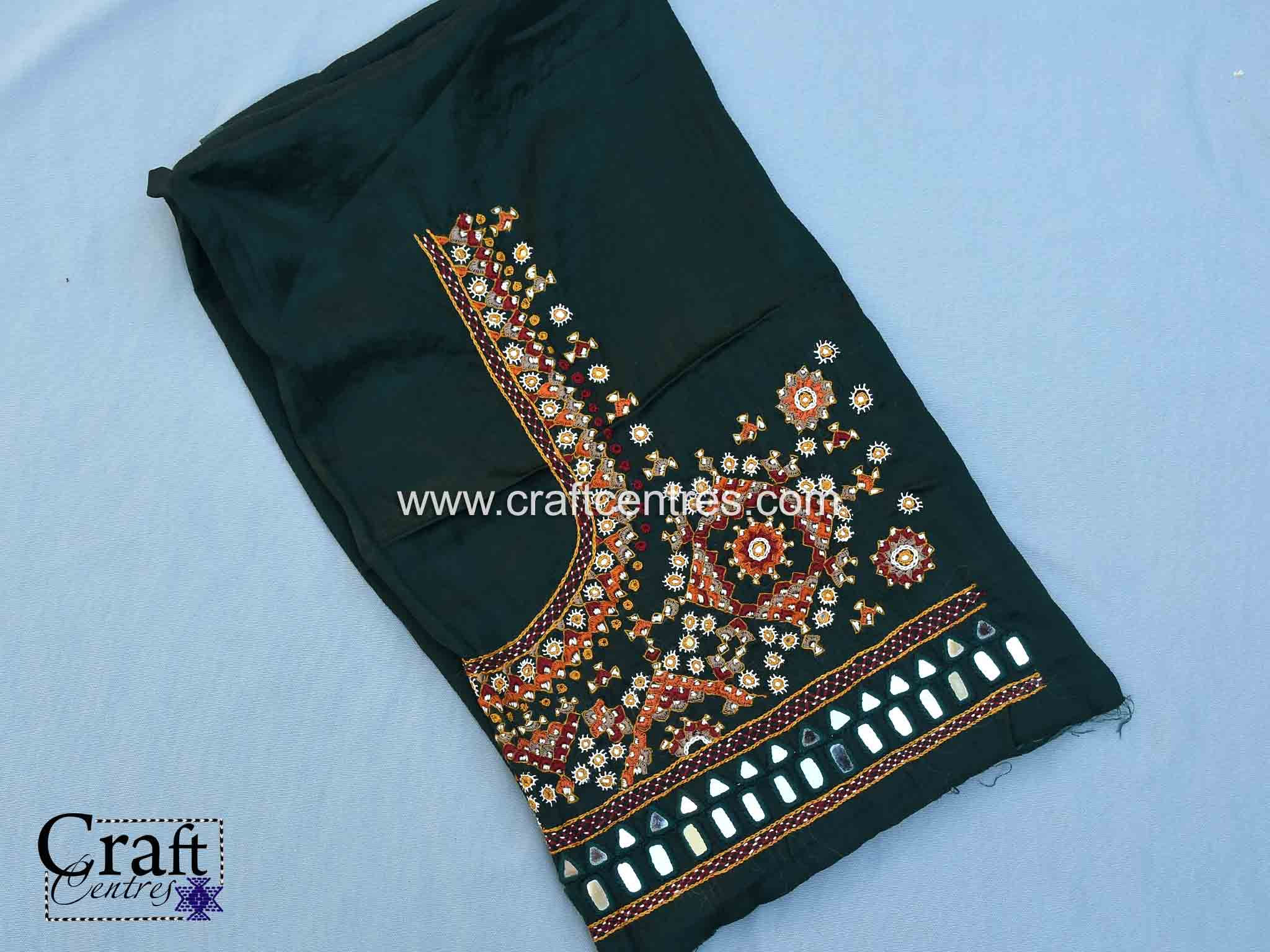 Kutch embroidery black blouse piece