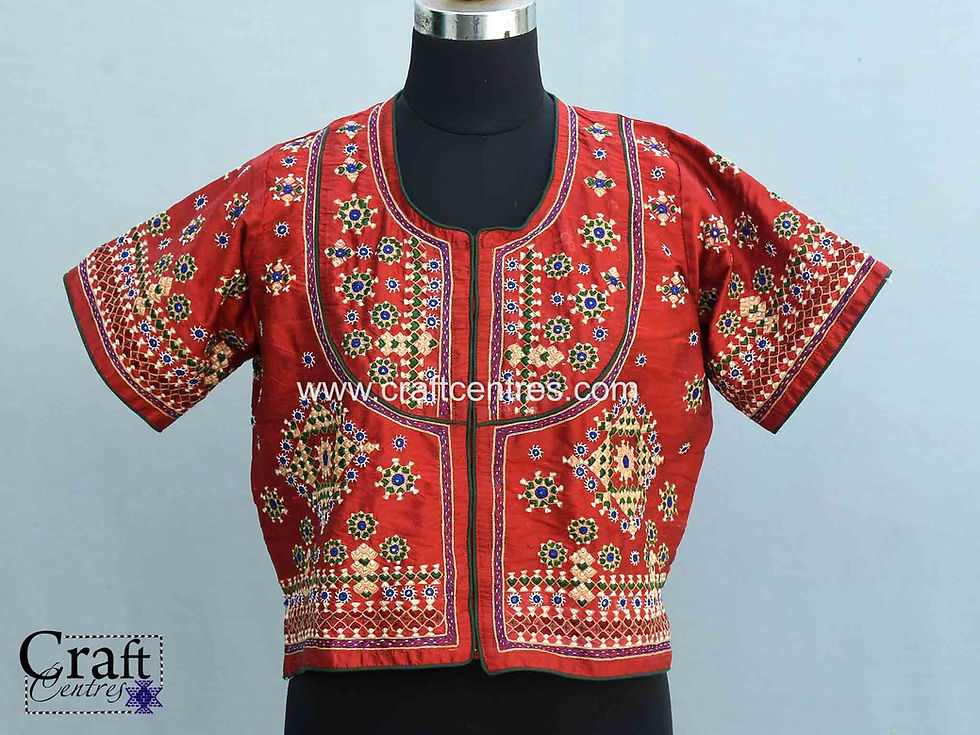 Kutchi work kanchali blouse