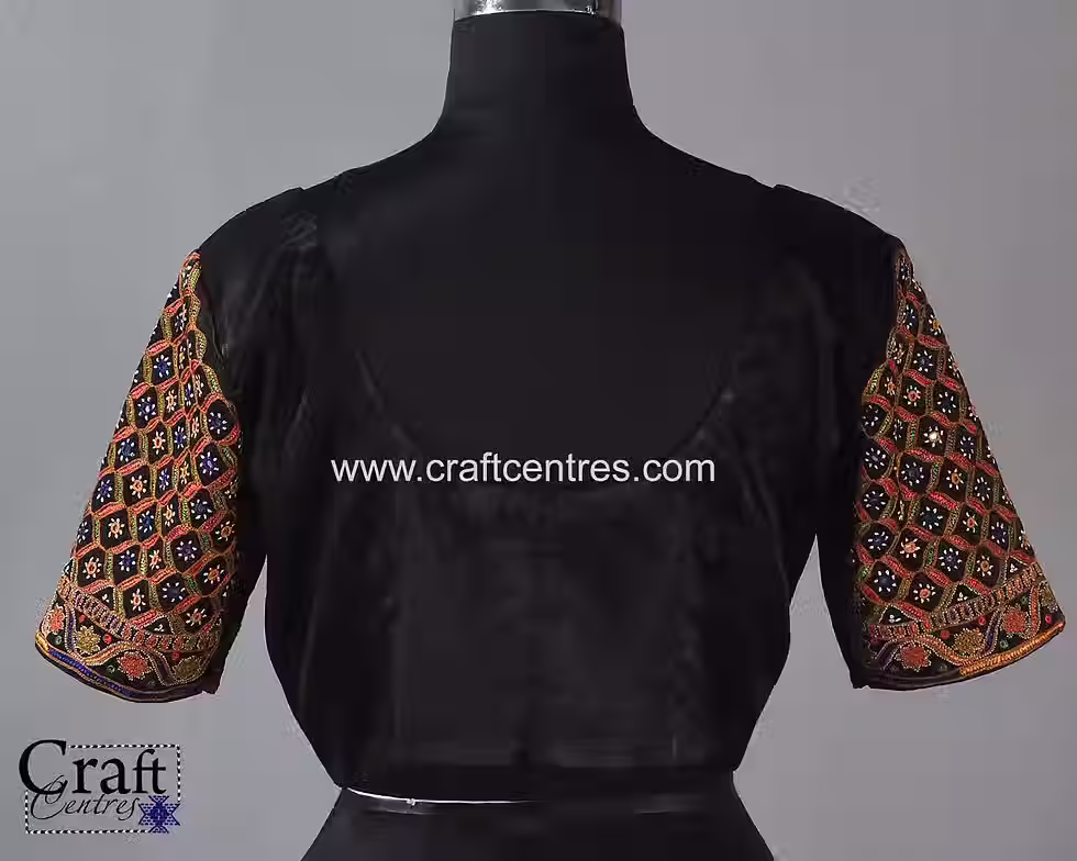 Thumbnail: Kutchi work saree and blouse combo for women