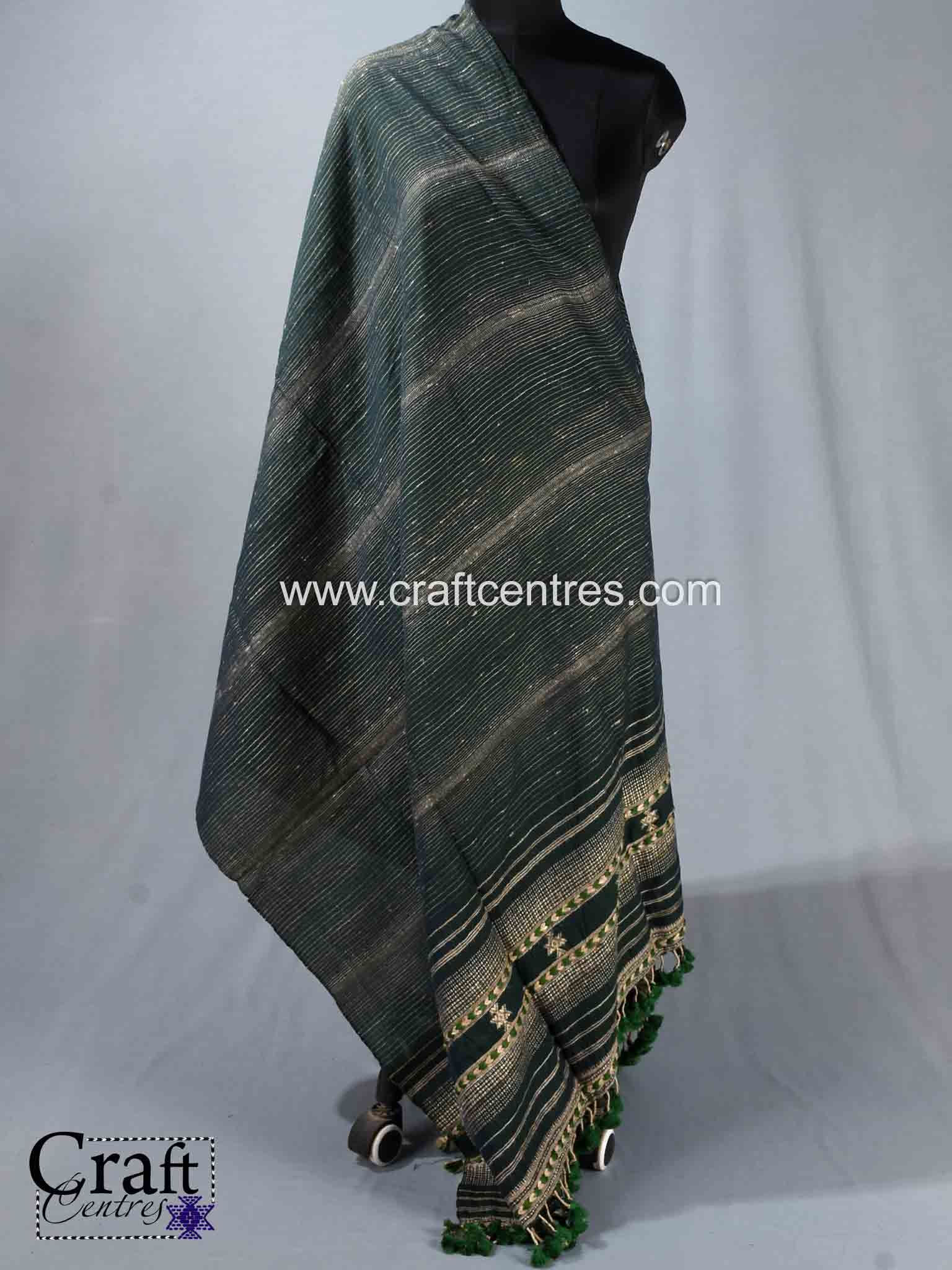 Dark green bhujodi dupatta