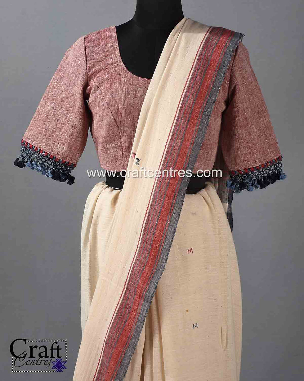 kutch work bhujodi saree blouse combo
