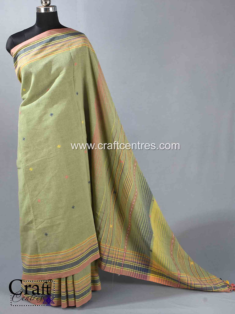 Thumbnail: green bhujodi saree