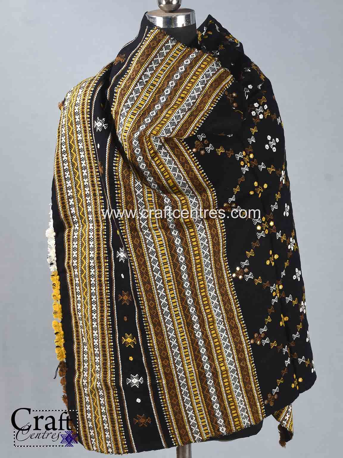 Bhujodi handloom mirror work shawl