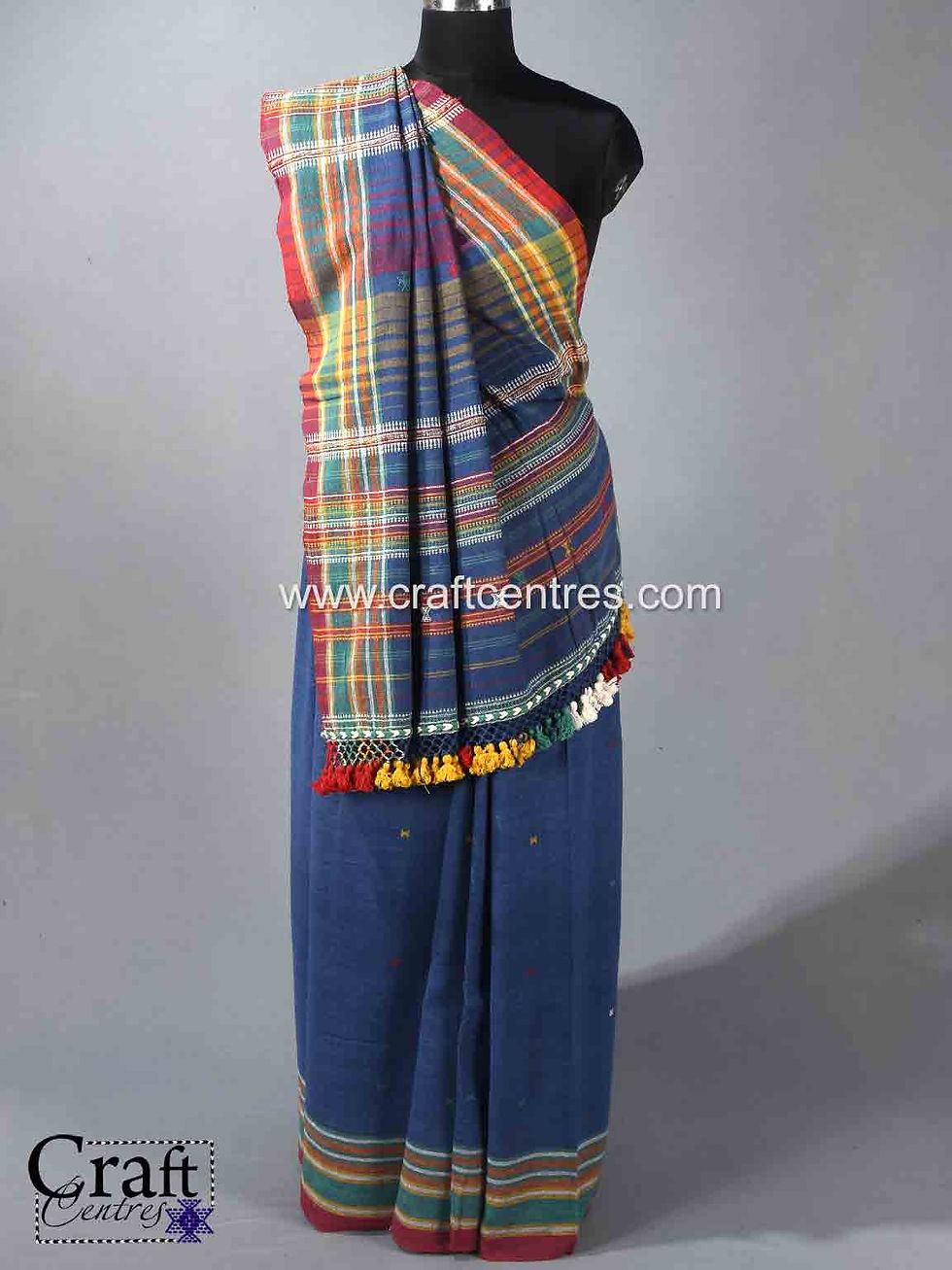 Thumbnail: Kala Cotton bhujodi saree and stitched blouse combo