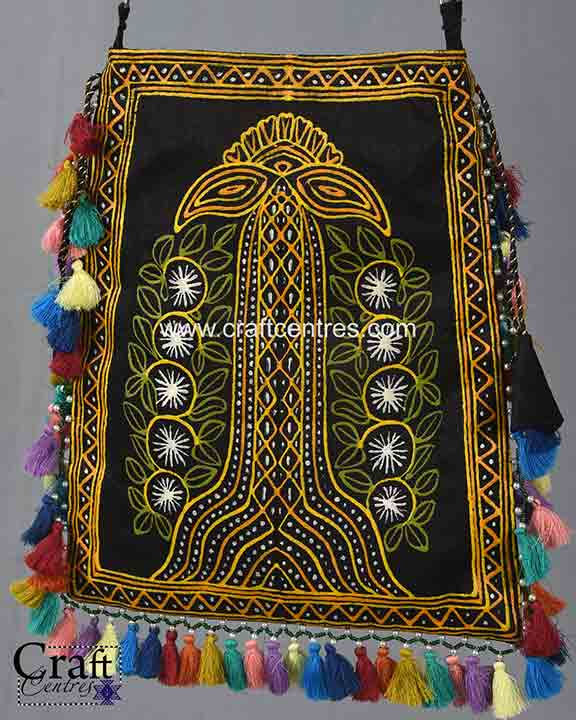Kutchi traditional black potli bag
