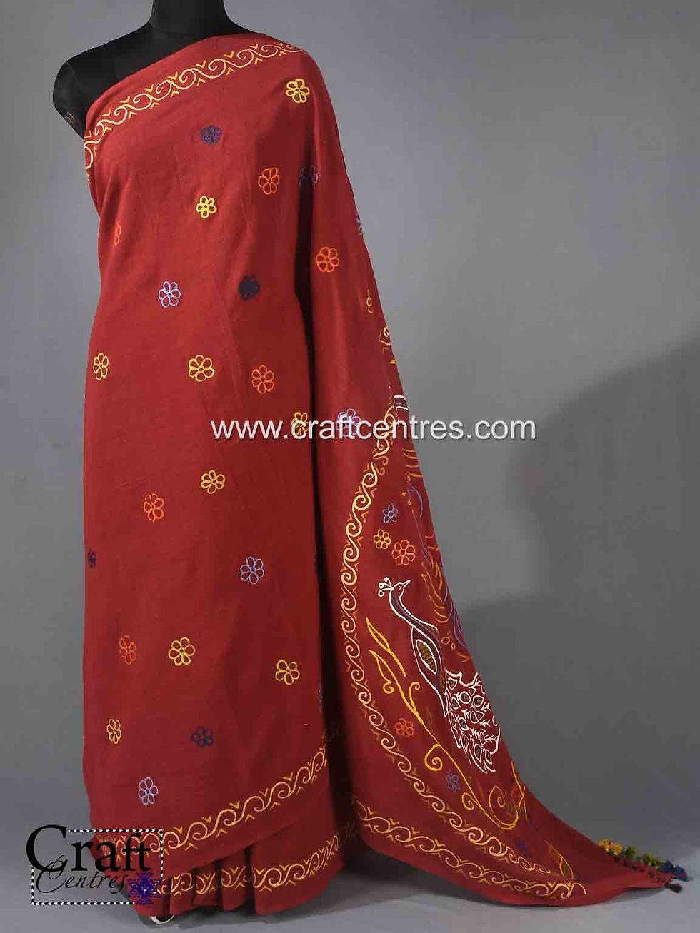 Rogan art hand painted saree and blouse by Ashish Kansara from madhapar Kutch India
