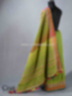 Parrot green colour bhujodi saree