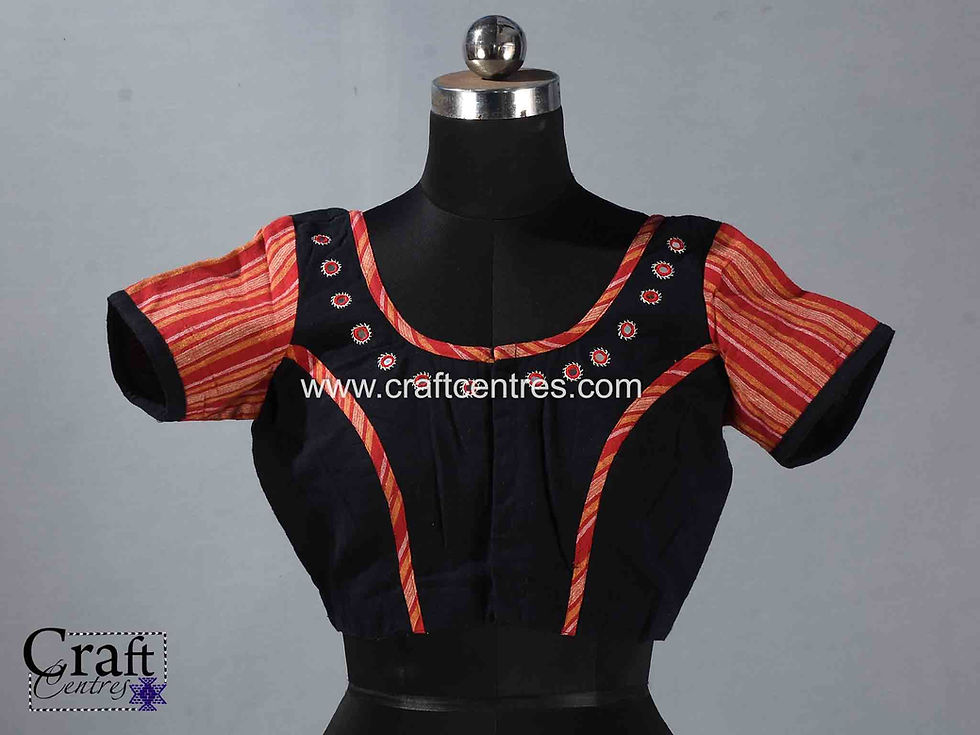 Thumbnail: bhujodi saree and stitch blouse combo shree handicrafts