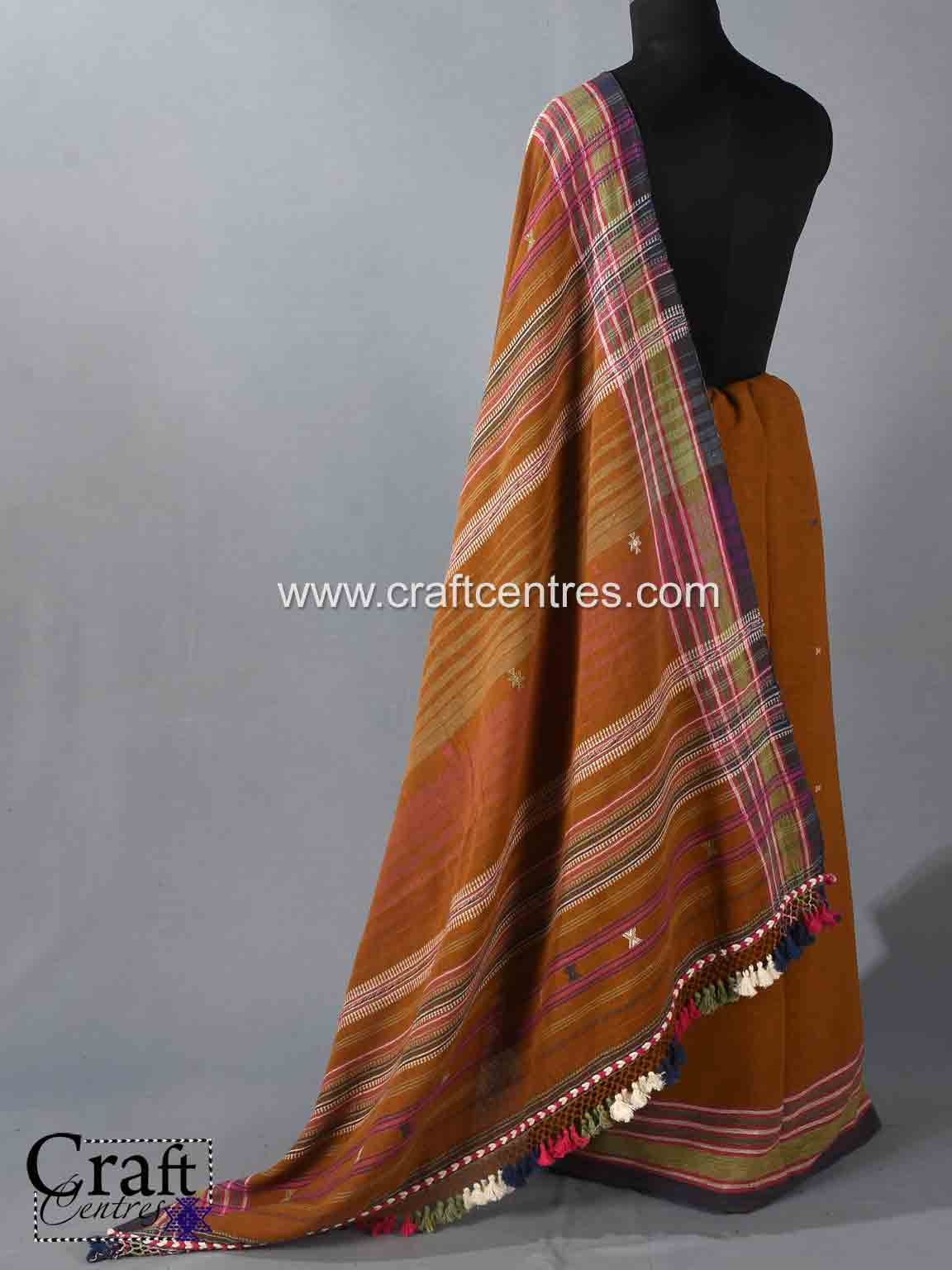 Tamra Kandu Kala Cotton Bhujodi Saree