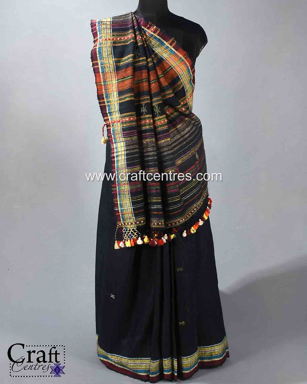 Thumbnail: online bhujodi tussar saree and blouse