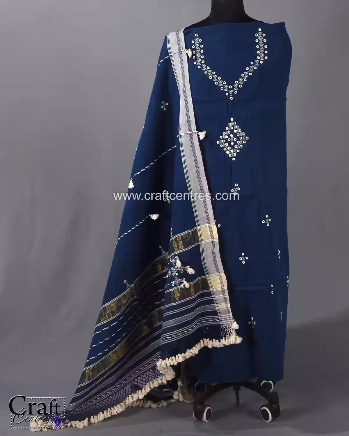 Neeli Banna Kala Cotton Mirror Work Dress Material