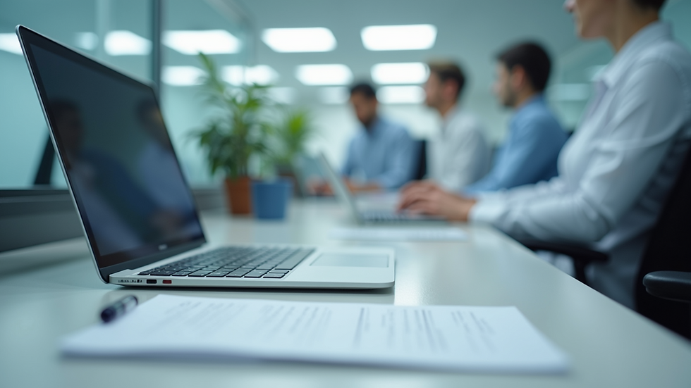 Eye-level view of a clean and secure digital workspace