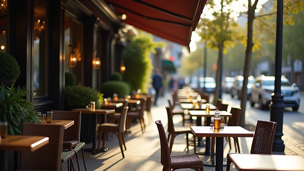 Eye-level view of Kloof Street House outdoor seating