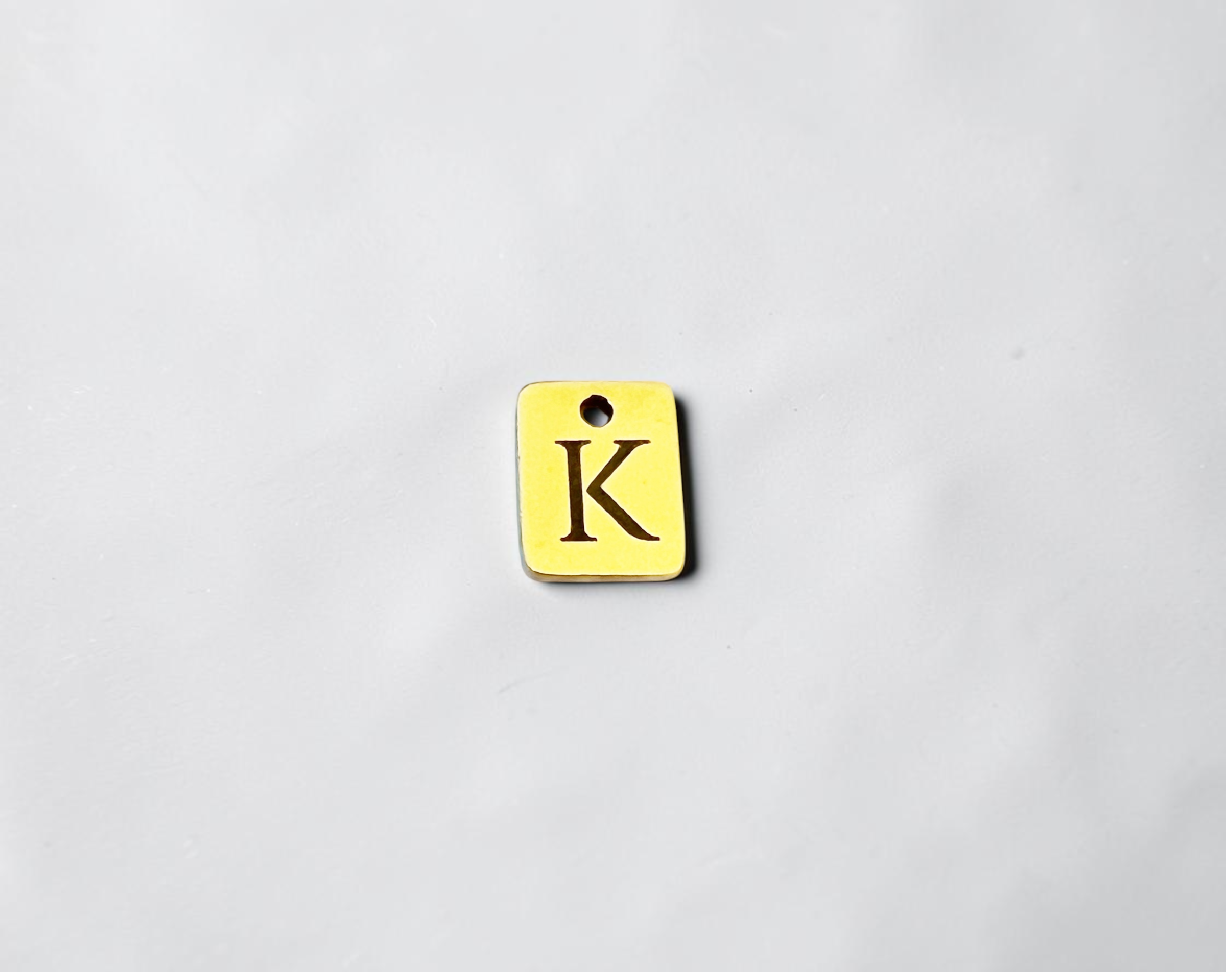 Petite Gold Initial Charm – 10mm Personalized Engraving