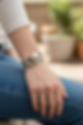 gray mix triple leather wrap bracelet on wrist