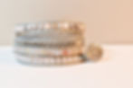 pink opal mix with gray 5 leather wrap bracelet