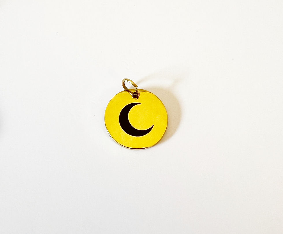 Thumbnail: crescent moon gold charm overhead view
