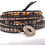 Thumbnail: tigers eye with crystal and copper leather 5 wrap bracelet