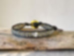 labradorite leather wrap bracelet with pearl detail back view