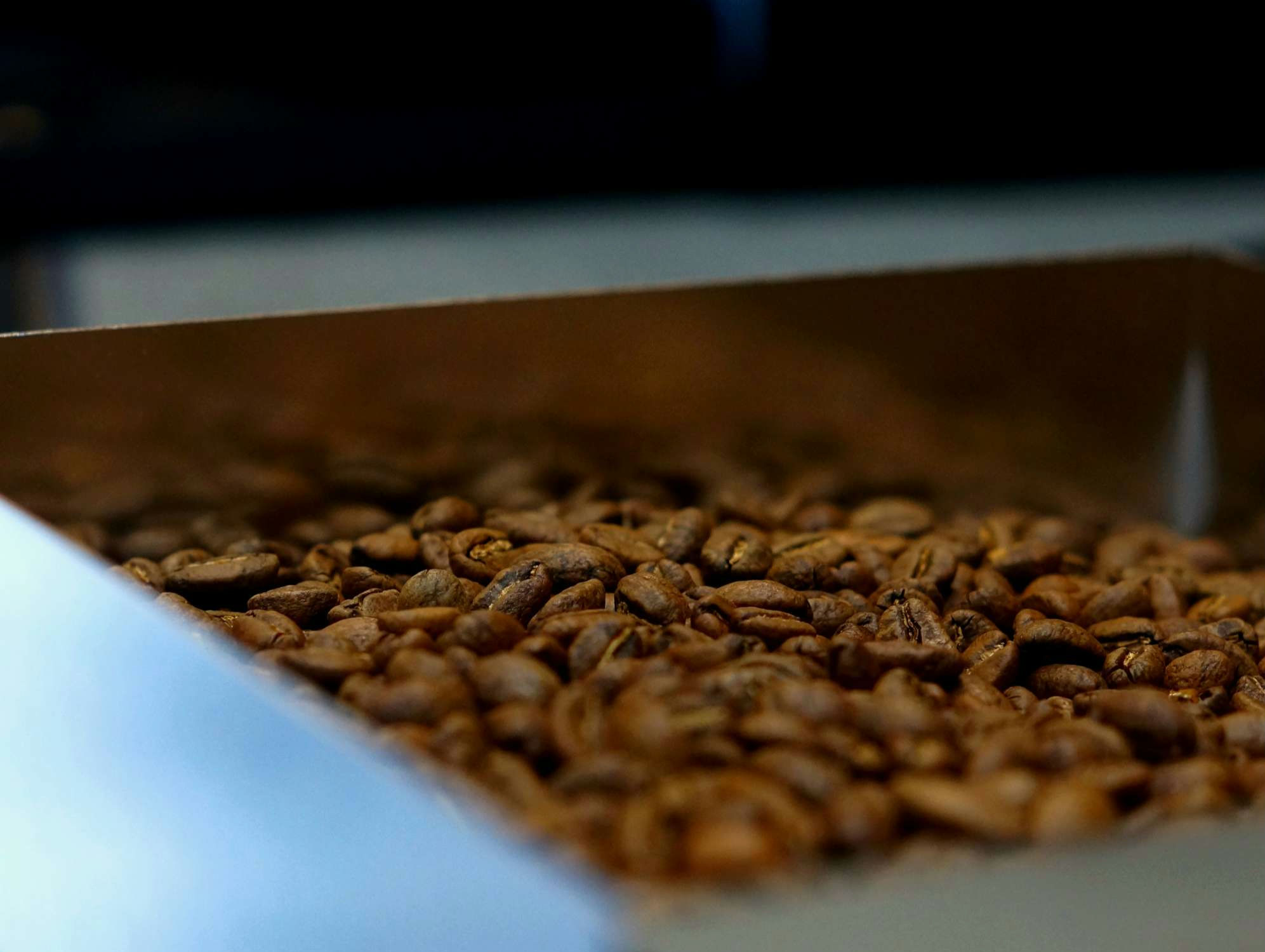 Northside coffee light roasted coffee beans cooling