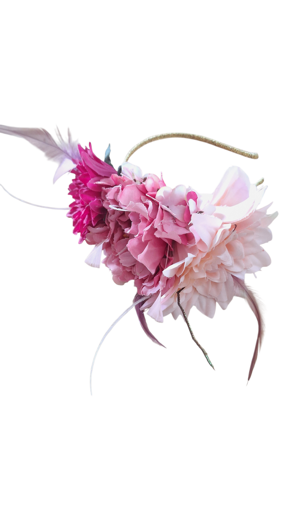 Miniatura: Tiara Floral em tons de Rosa